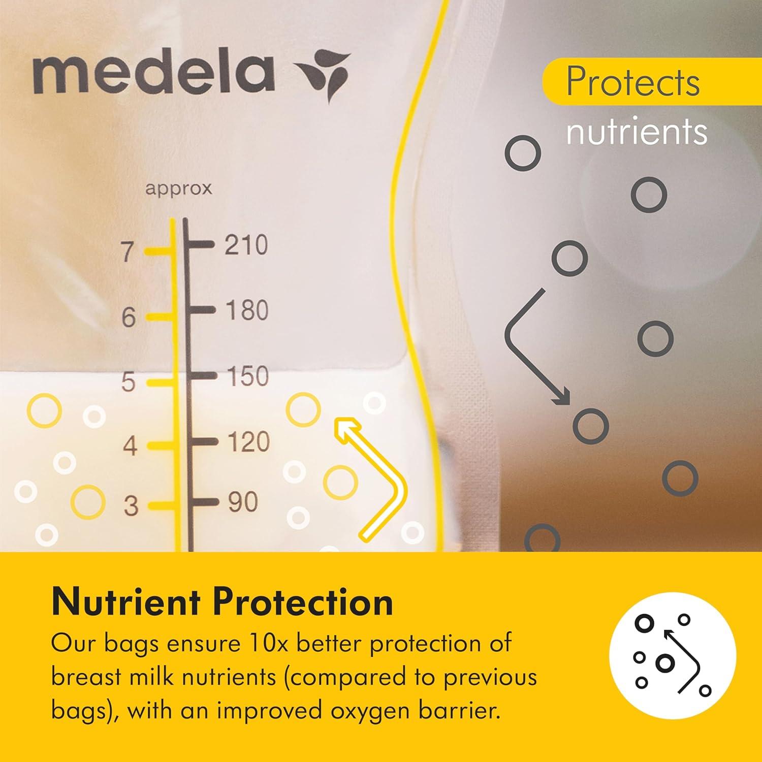 image:imageMedela Easy Pour Breastmilk Storage Bags 100 Count 7oz210ml Disposable Leakproof Fast Freeze Breast Milk Protection Recyclable amp BPA FreeEasy Pour Bags