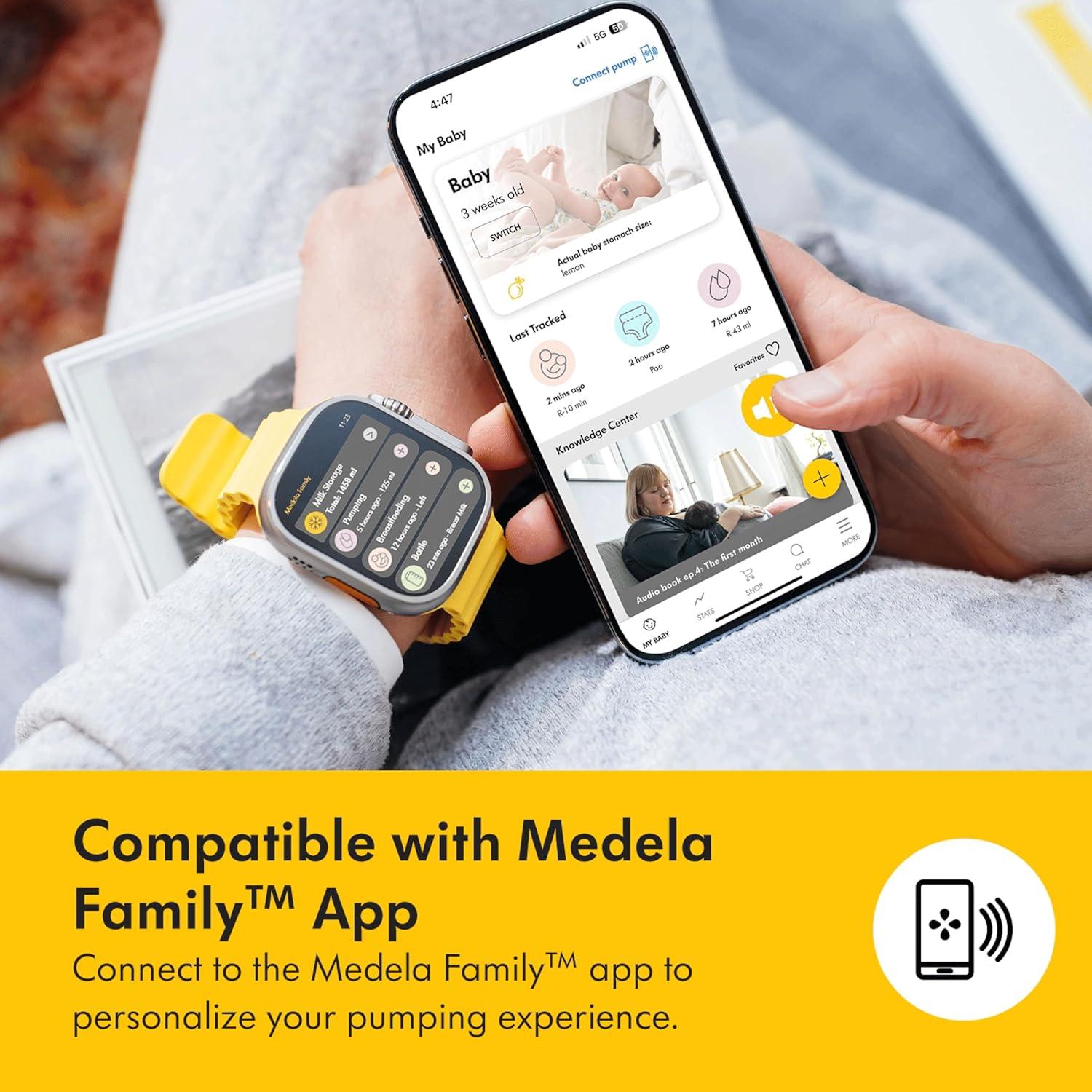 image:imageMedela Freestyle HandsFree Double Electric Breast Pump with Wearable Cups Rechargeable Battery App Connectivity Portable and Discreet DesignSwing Handsfree Traditional Bundle