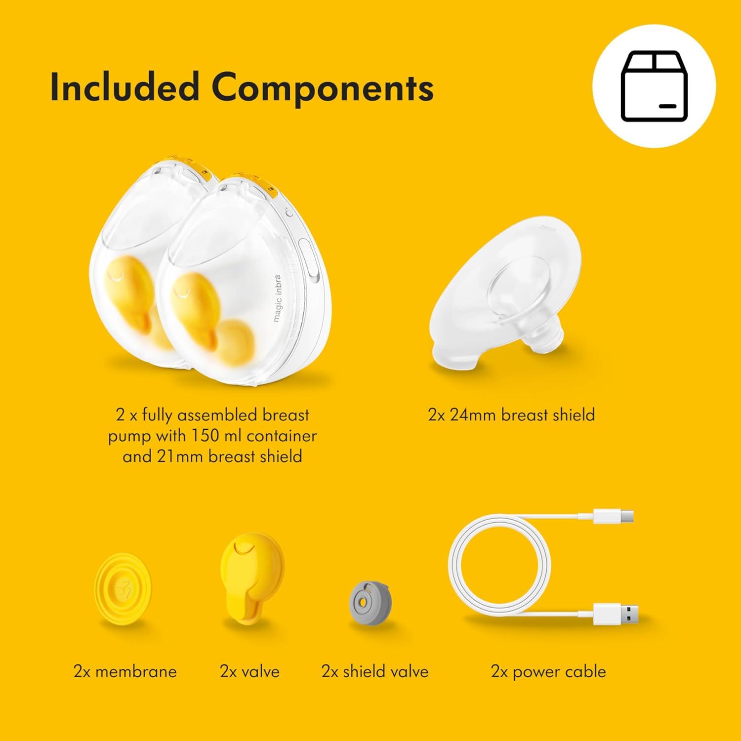 image:imageMedela Magic InBra HandsFree Wearable Breast Pump with Fluidfeel Technology App Connectivity and Advanced Sensor Control UltraSlim UltraLightweight Silent HospitalGradeMagic InBra Breast Pump