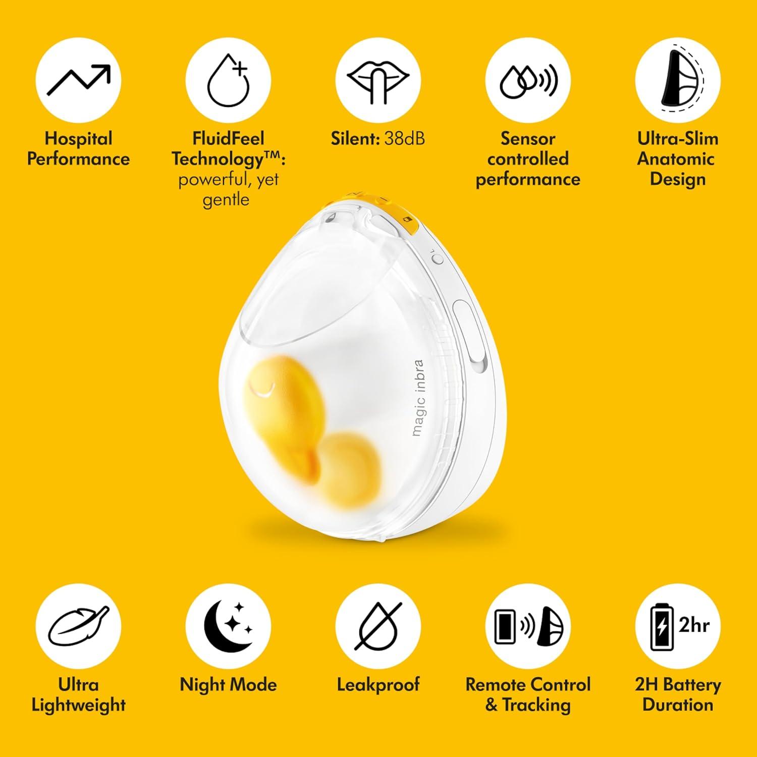 image:imageMedela Magic InBra HandsFree Wearable Breast Pump with Fluidfeel Technology App Connectivity and Advanced Sensor Control UltraSlim UltraLightweight Silent HospitalGradeMagic InBra Breast Pump