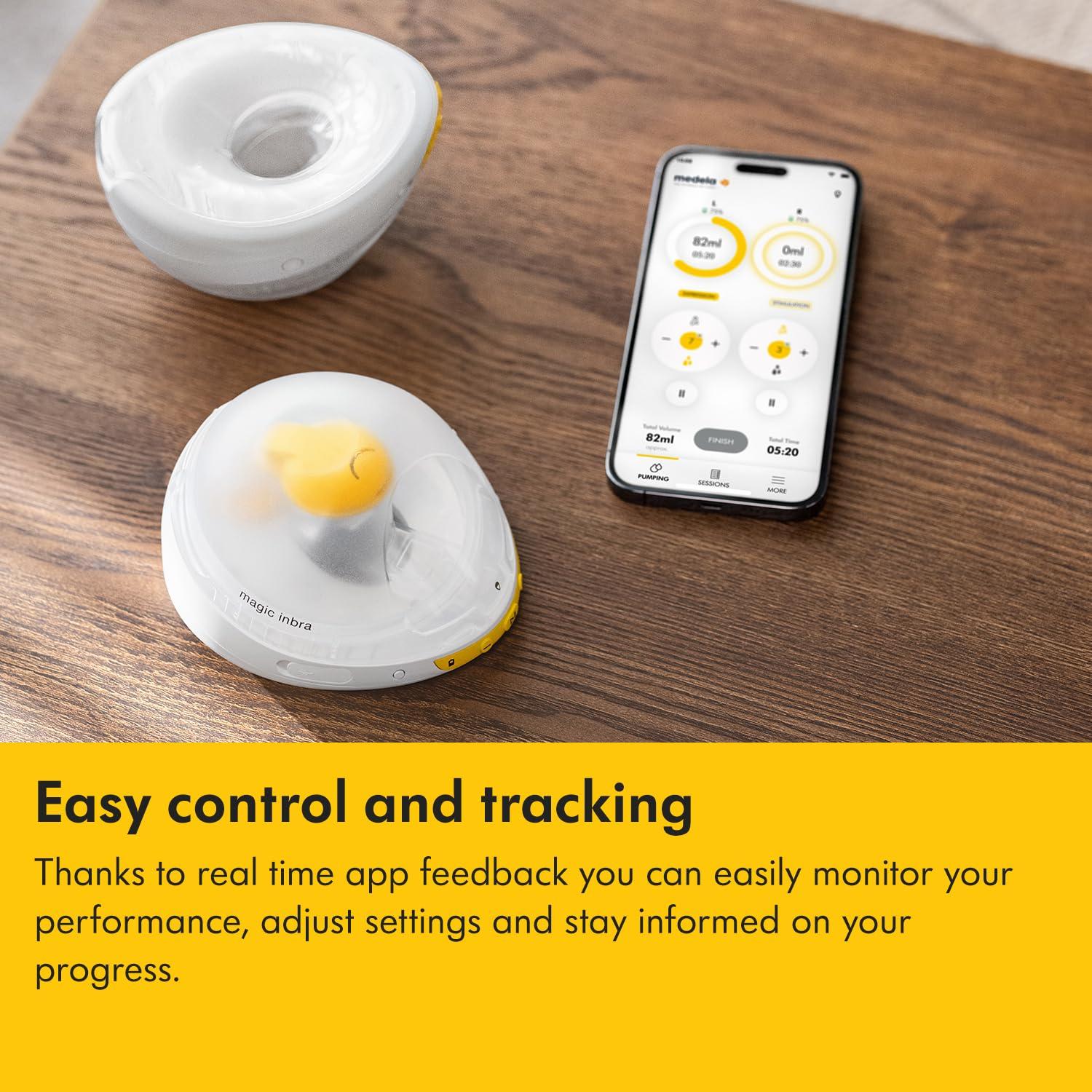 image:imageMedela Magic InBra HandsFree Wearable Breast Pump with Fluidfeel Technology App Connectivity and Advanced Sensor Control UltraSlim UltraLightweight Silent HospitalGradeMagic InBra Breast Pump