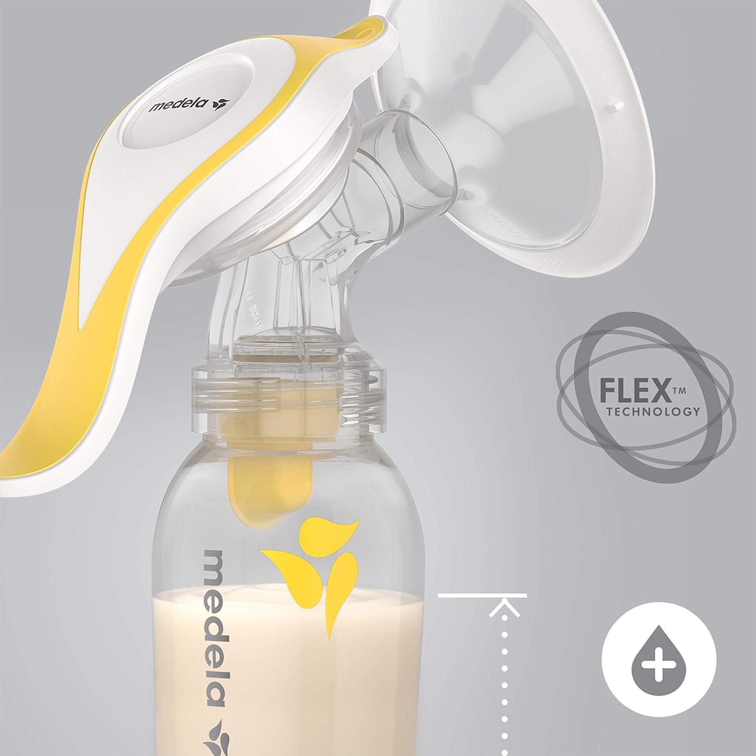 image:imageMedela New Harmony Manual Breast Pump with Flex Breast Shield and 100 Count Breast Milk Storage Bags Compact Single Hand Breastpump Ready to Use Breastmilk Bags for Breastfeeding