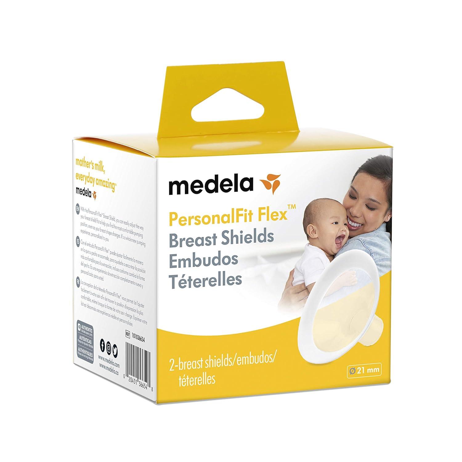 image:imageMedela PersonalFit Flex Breast Shields 2 Pack of Small 21mm Breast Pump Flanges Made Without BPA Shaped Around You for Comfortable and Efficient PumpingSmall Pack of 2