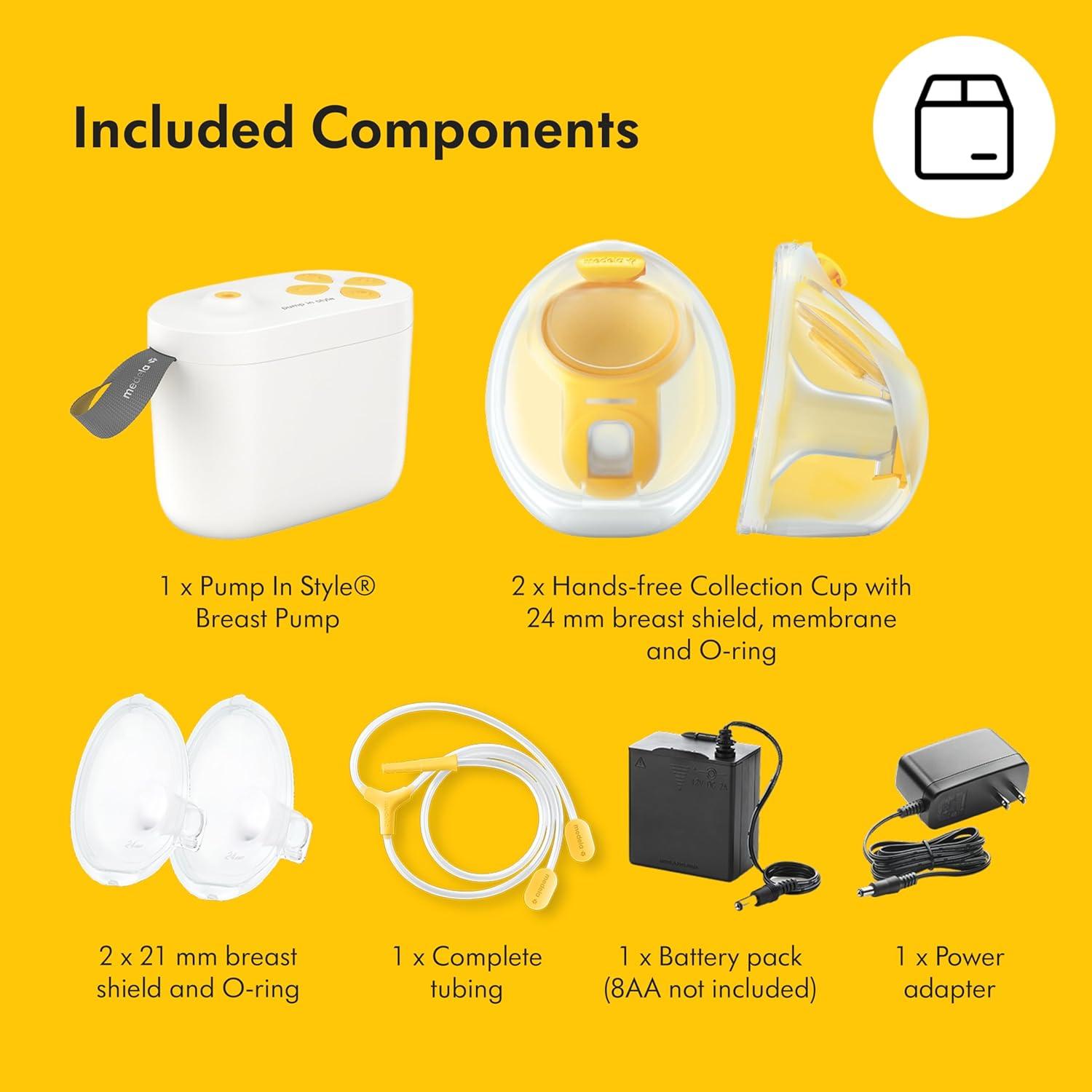 image:imageMedela Pump in Style Double Electric Breast Pump with Wearable inBra Collection Cups 1st Gen HospitalGrade Performance DishwasherSafe Includes Power Adapter amp Battery PackHandsfree