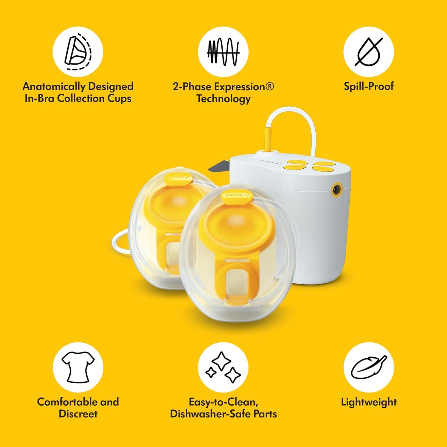 image:imageMedela Pump in Style Double Electric Breast Pump with Wearable inBra Collection Cups 1st Gen HospitalGrade Performance DishwasherSafe Includes Power Adapter amp Battery PackHandsfree