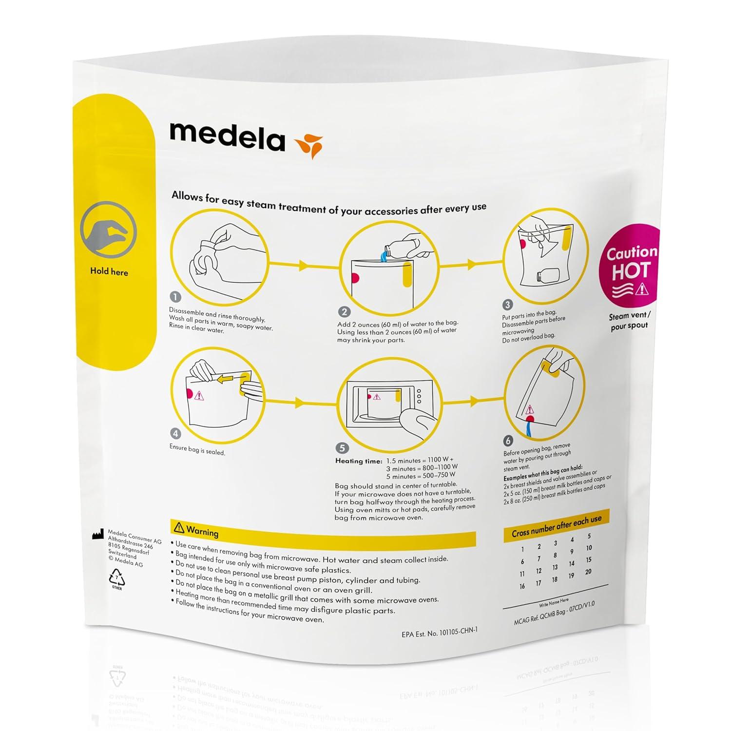 image:imageMedela Quick Clean Wipes for OnTheGo Cleaning of Breast Pumps Accessories and Various Surfaces Resealable PlantBased 3 Packs of 30 90 Count5 Count