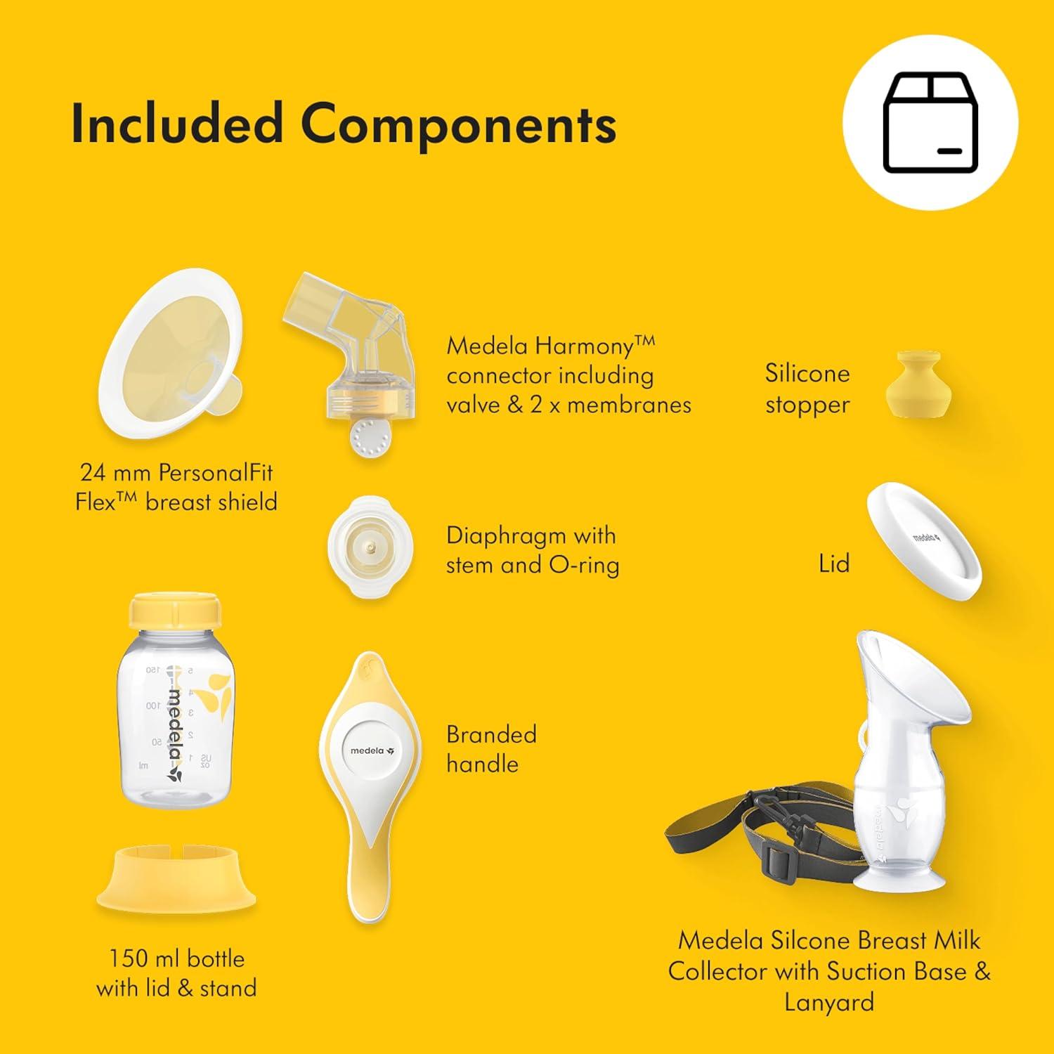 image:imageMedela inBra Breast Milk Collector LeakProof Wearable Design with Flexible Plug Anatomic Shape Made Without BPA Easy to Clean amp Dishwasher Safe 30 mL CapacityHarmony Pump Silicone Collector