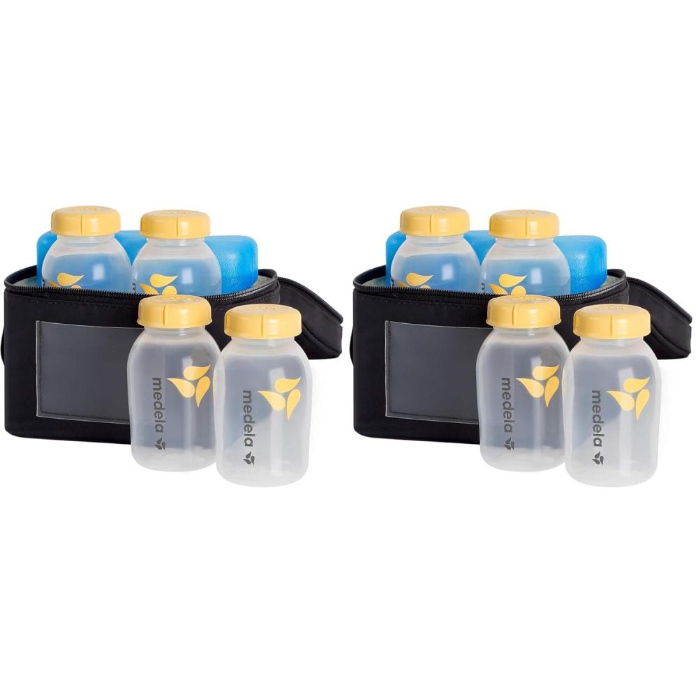 image:imageMedela Breast Milk Cooler Set with Cooler Storage Bag Contoured Ice Pack and Four 5oz Bottles for OnTheGo Transport Made Without BPA10 Count Pack of 2