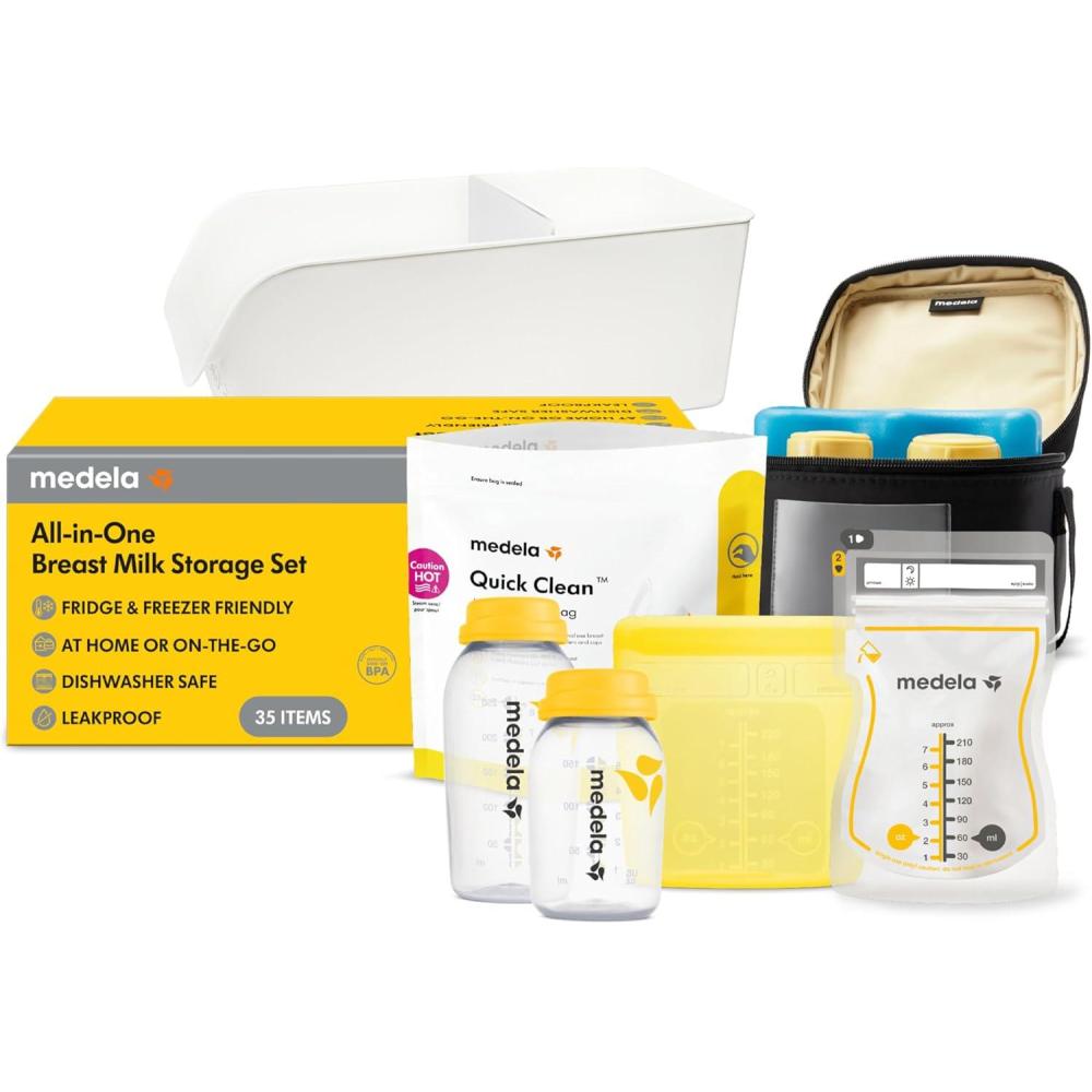 image:imageMedela Motion InBra Wearable Breast Pump Portable HandsFree Wireless Electric Pump Highly efficient Lightweight Custom fit with Inserts Rechargeable Battery Discreet Quiet Only 3 PartsAllinon Breast Milk Storage Set