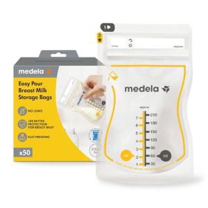 image:imageMedela Easy Pour Breastmilk Storage Bags 100 Count 7oz210ml Disposable Leakproof Fast Freeze Breast Milk Protection Recyclable amp BPA FreeEasy Pour Bags