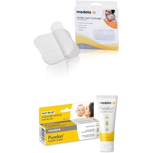 image:imageMedela Nipple Rescue Kit  Soothing Hydrogel Pads amp Nipple Cream for Breastfeeding Includes 4 Ct Reusable Gel Pads amp Purelan Lanolin Relief for Sore Nipples from PumpingNursingNipple Rescue Kit