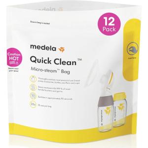 image:imageMedela Quick Clean Microwave Sterilizer Bags for Bottles and Breast Pump Parts Reusable Up to 20 Times Per Bag FoodGrade Material Made Without BPA Pack of 12