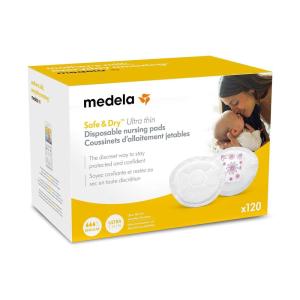image:imageMedela Safe amp Dry Ultra Thin Disposable Nursing Pads 120 Count Breast Pads for Breastfeeding Leakproof Design Slender and Contoured for Optimal Fit and Discretion