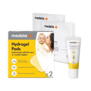 image:imageMedela Sore Nipple Rescue Kit for New Moms Purelan Lanolin Nipple Cream Fast Relief of Sore Cracked Nipples amp Dry Skin Hydrogel Pads for Instant Cooling Relief During Breastfeeding amp PumpingHydrogel Pads  Nipple Cream